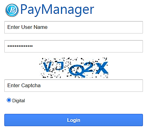 Paymanager digital login on paymanager.rajasthan.gov.in