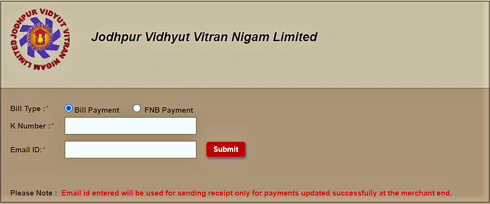 Jodhpur vidyut vitran nigam limited (JDVVNL) bill Pay