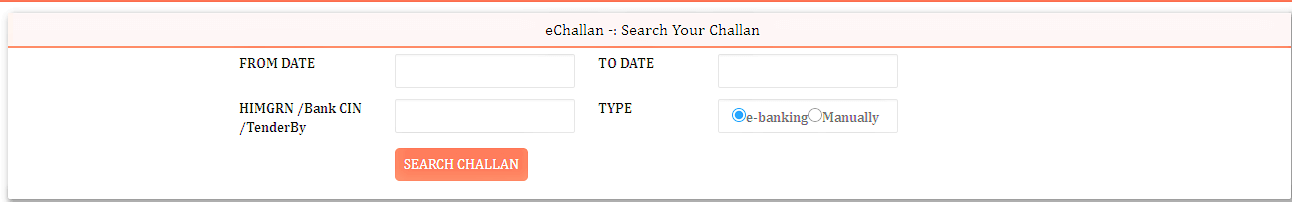 Challan Search on Himkosh Portal