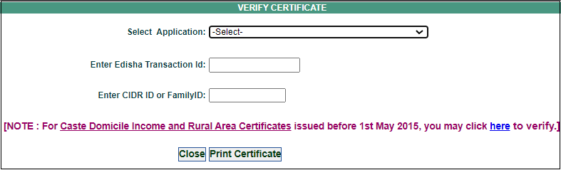 edish certificate verify