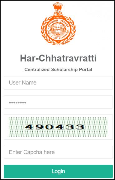 Haryana scholarship portal login