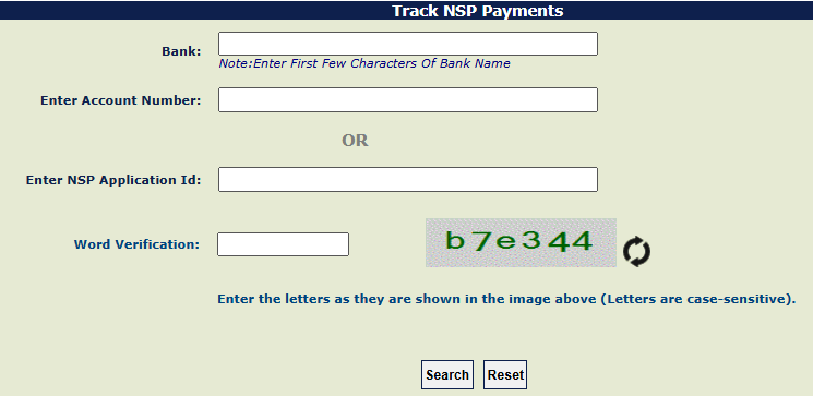 NSP payment track on pfms.nic.in